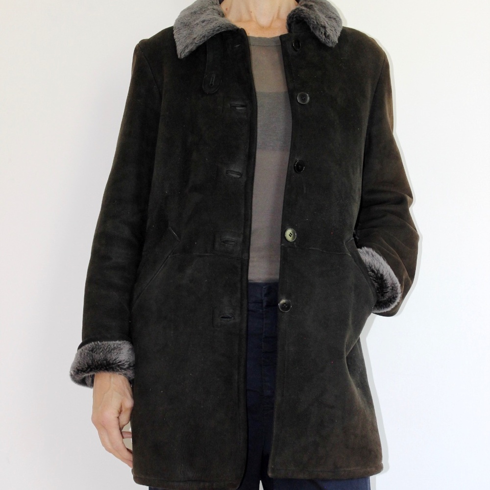 Agnes b. lambswool shearling coat SZ 40